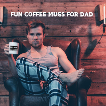 Funny Father's Day Coffee Mug with dad jokes - perfect gift for coffee-loving dads.