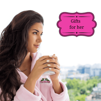 Thoughtful gifts for her including coffee mugs, charms, gourmet treats, and cozy gift ideas from Chivilla Bay