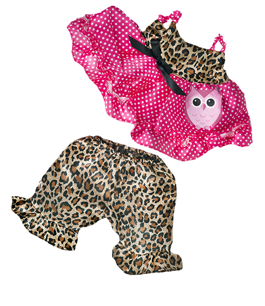 16" Pink leopard print Teddy bear dress doll clothing