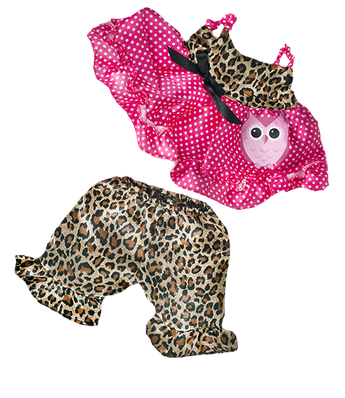 16" Pink leopard print Teddy bear dress doll clothing