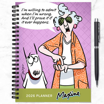 2026 Maxine planner with sarcastic cartoon cover - medium 6.5 x 8 inch weekly monthly planner