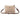 Beige shoulder bag with a strap on a white background