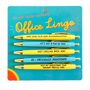 Office Lingo Pen Set 5 pack passive aggressive pens
