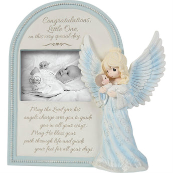 Precious Moments baptism angel with baby photo frame