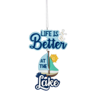 Lake Time Ornament - Life is better at the Lake Phrase