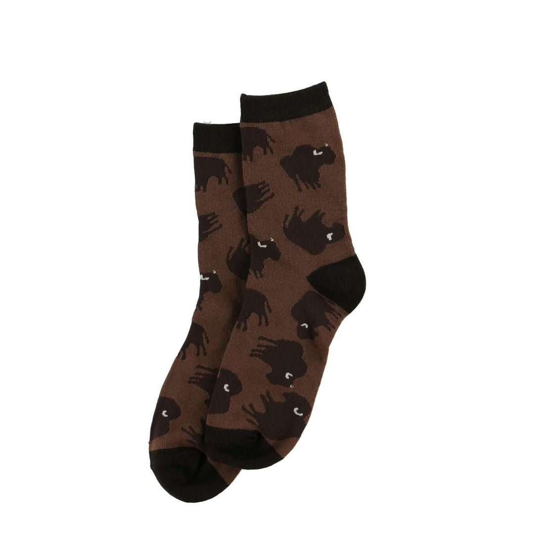 Buffalo Crew Socks - Sassy Western-Themed Socks in Multiple Sizes