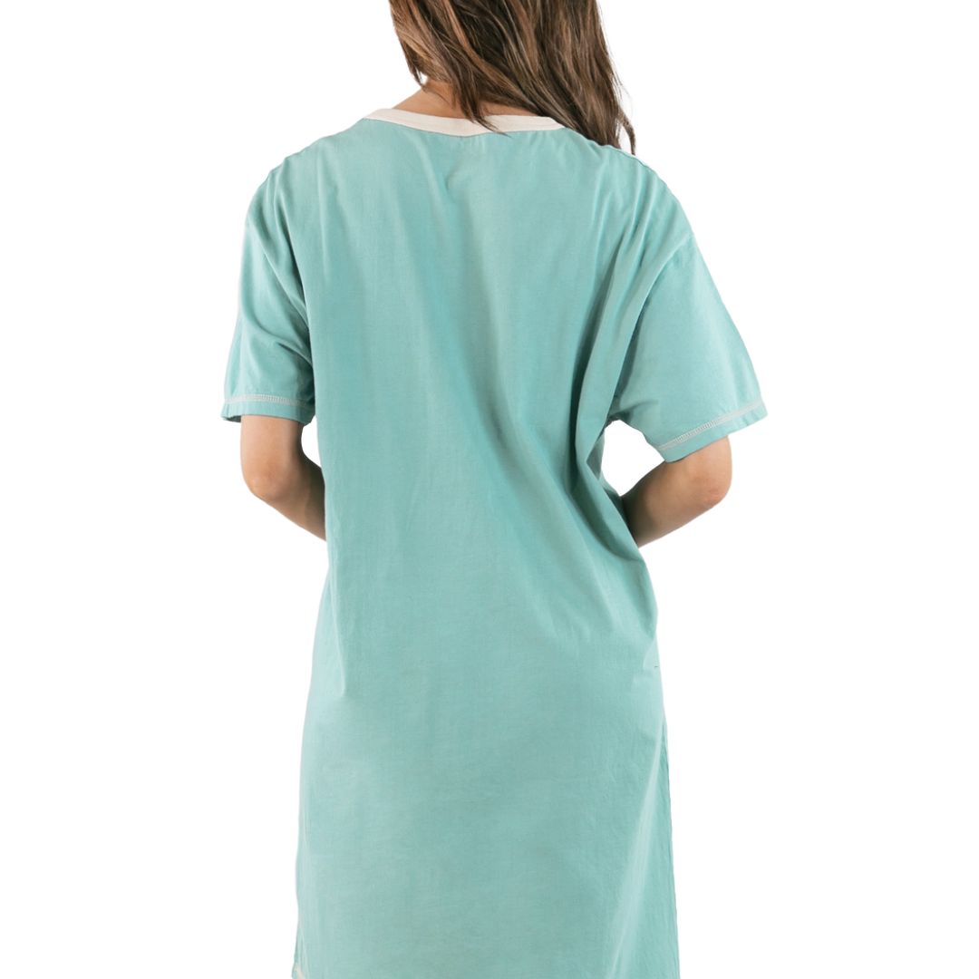 Cat Nap Blue Nightshirt - Cozy One Size Fits Most Women's Nightwear