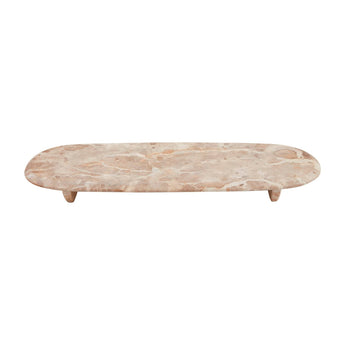 Tan marble riser board with footed base