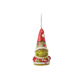 Jim Shore Grinch gnome holding ornament hanging Christmas decoration Dr. Seuss collectible