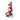Decorative figurine of Santa Claus swinging on a tree swing on a white background