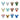 Collection of colorful Stitch cartoon character figurines