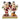 Christmas-themed figurine of Mickey and Minnie Mouse holding candy canes and bows.