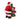 Decorative figurine of Santa Claus with a child by a Christmas tree on a white background