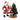 Decorative scene with Santa Claus and a child by a Christmas tree on a white background