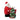 Decorative figure of Santa Claus with a Christmas tree made of books on a white background