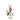 Christmas ornament of a cartoon rabbit holding a candy cane on a white background
