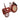 Red tractor-shaped clock on a white background