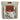 Beige bag with brown leather pocket and vintage-style text design on a white background