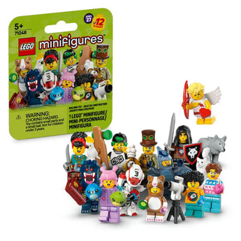 LEGO Minifigures 71048 lineup with 12 characters and accessories