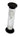 Sand timer with black top and bottom on a white background