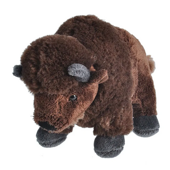 8 inch bison plush with soft fur and small horns