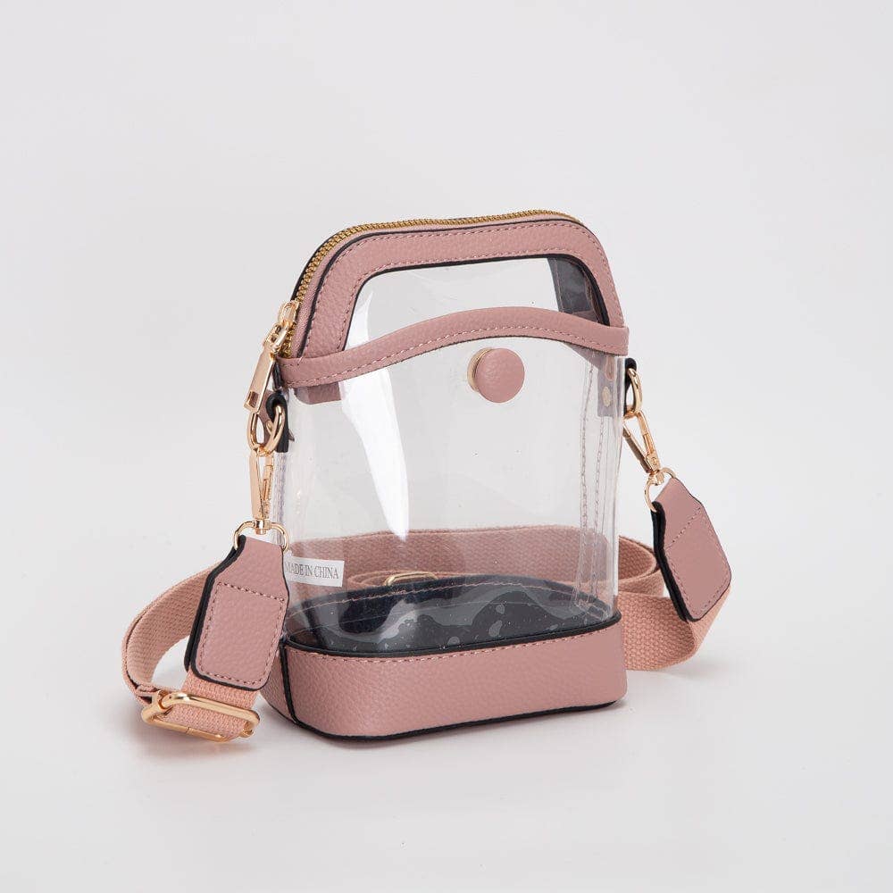 TG10575 Carly Clear Mini Crossbody Bag: Pink