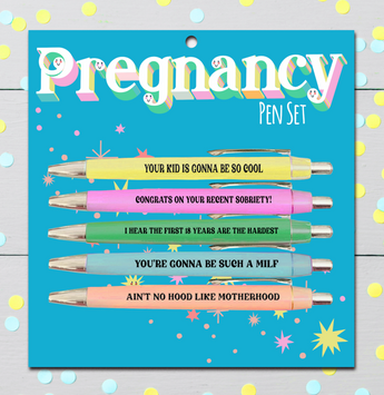 Pregnancy Pen Set funny expecting mom pens 5 pack