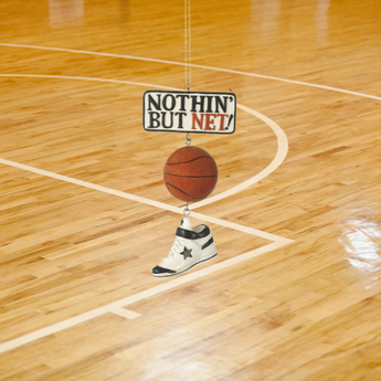 Basketball Nothing But Net Christmas Dangly Ornament