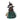 Bat witch with green skirt and broom