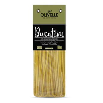 Chewy Tube-shaped Bucatini pasta made from organic durum wheat