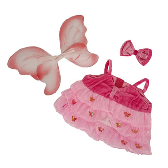Teddy Bear Butterfly Outfit with dress, wings and bow for your 16 inch teddy to dance in.
