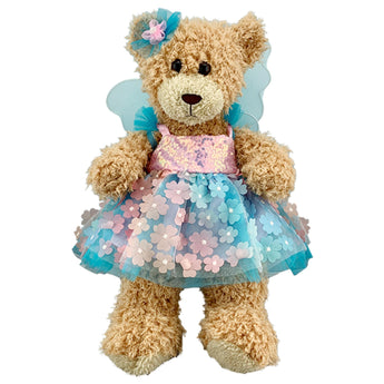 Floral Dress with butterfly wings for 16 inch teddy bear or stuffed animal.