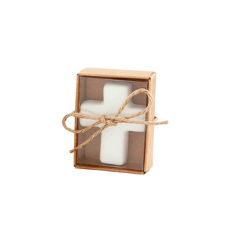 Ceramic Pocket Cross in Kraft Gift Box