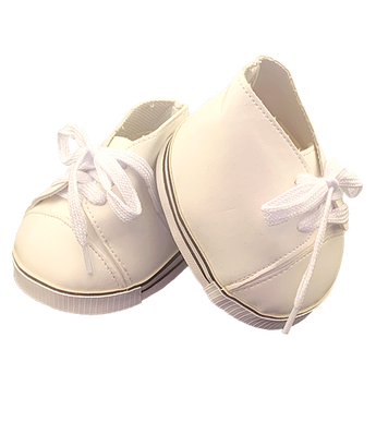 Classic White Hi-top tennis shoes for 16" teddy bear or other plush stuffed animal in Frannie and Friends Create a Cuddly collection