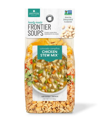 Colorado Campfire Chicken Stew Mix, just add chicken. Makes a hearty meal.