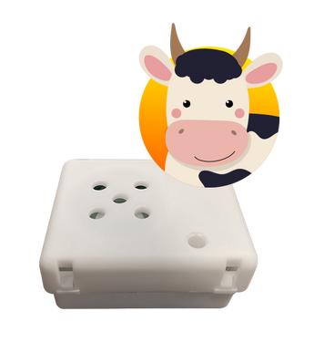Cow Sounds Module for plush stuffed animals in the Frannie and Friends collection. Add the module to your favorite plushie and watch it come to life when you squeeze it.