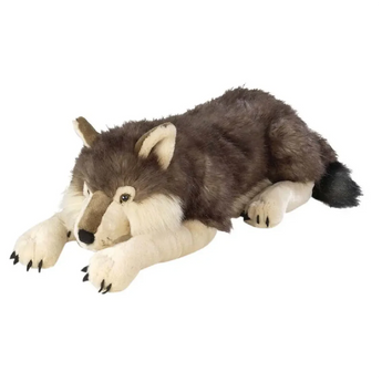 Cuddlekins Jumbo Wolf Plush - 30-inch realistic stuffed wolf toy from Wild Republic