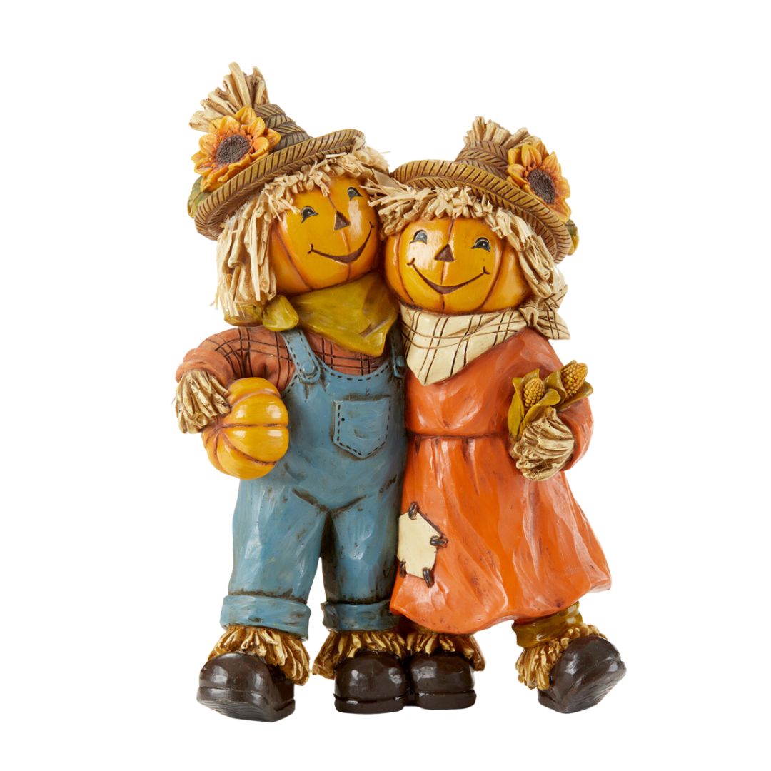 Cute Fall Scarecrow couple Tabletop Figurine