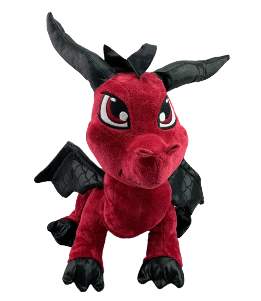 Fierce the 15" Red velvet Baby Dragon Plush stuffed animal in the Frannie and Friends Create a Cuddly Collection