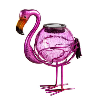 Pink Flamingo Garden Solar Light Statuary
