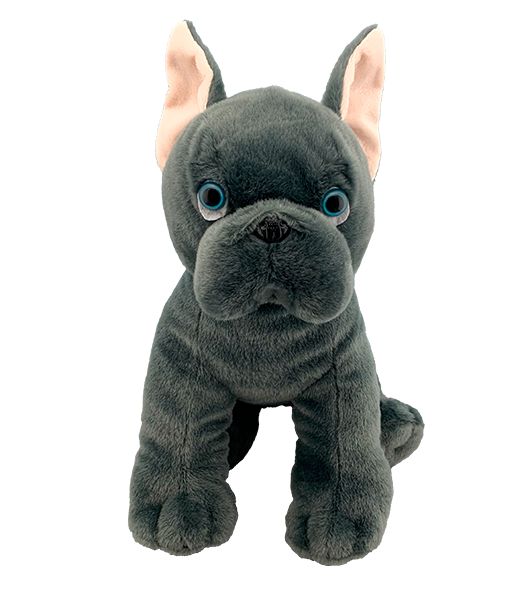 Freddie the French Bulldog 16 inch grey with blue eyed plush stuffed dog.