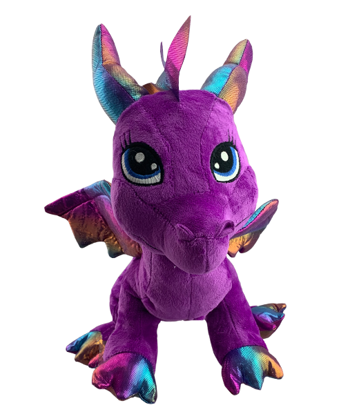 Friendly, the purple baby dragon, 15" plush stuffed animal in the Frannie and Friends collection