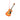 Small orange acoustic guitar ornament on a white background