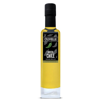 Bottle of Green Chile Infused Olive Oil from Olivelle