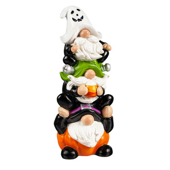 Halloween Gnome Trio Stacked Figurine