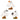 Three Halloween-themed ghost figurines with pumpkins and tombstones on a white background