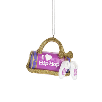 I heart hip hop dance duffle bag with shoes ornament