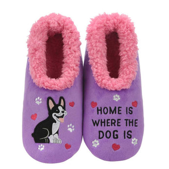 Home is where the dog is funny dog slippers