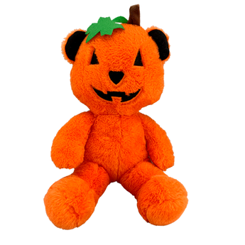 Jack O Lantern 16 inch Halloween Plush Bear with embroidered eyes