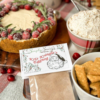 Kris Kringle’s Eggnog Dessert Mix packet for holiday dips and cheesecake